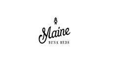 Logo of "Maine Bunk Beds" with a tree above the word "Maine" on a white background.