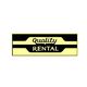 "Quality Rental" logo on a yellow and black design.