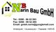 Narin Bau Logo mit Kontaktinfos, spezialisiert auf Innen- und Außenputz, Fassade, WDVS.