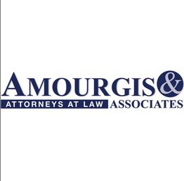 Amourgis & Associates logo with text "Attorneys at Law" in blue and white.