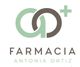 Logotipo de Farmacia Antonia Ortiz, con las letras AO entrelazadas y una cruz verde.