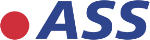 Logo mit rotem Punkt und blauer Schrift: „ASS“.