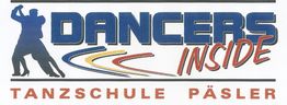 Logo der Tanzschule "Dancers Inside", ein tanzendes Paar mit bunten Linien und Text.