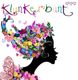 Scherenschnitt eines Frauenprofils mit blumiger Frisur und der Schriftzug „Klunkerbunt“ oben.