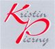 Roter Schriftzug "Kristin Pierny" auf grauem Hintergrund.