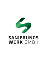 Grünes S-Logo über "Sanierungswerk GmbH" in schwarzer Schrift auf weißem Hintergrund.