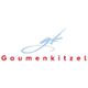 Logo mit dem Schriftzug "Gaumenkitzel" in Rot und blauen Initialen "gk" darüber.