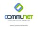 Logo "COMMUNET" mit blau-grünem Symbol, Text "communicative networks" und URL "www.communet.works".