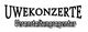 Text: "UWEKONZERTE Veranstaltungsagentur" in stilisierter Schrift auf weißem Hintergrund.