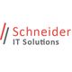 Logo mit rotem Text: "Schneider IT Solutions" und zwei roten und grauen diagonalen Linien.