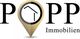 Logo von Popp Immobilien: Ein goldener Marker mit einem stilisierten Hausdach zwischen "P" und "PP".