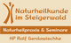 Naturheilpraxis und Seminare im Steigerwald mit HP Ralf Gerdawischke, Logo in Braun und Beige.