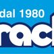 Logo azzurro con scritta "dal 1980 track" in bianco e blu.