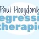 “Paul Hooydonk regressietherapie” in blauwe letters op een lichtblauwe achtergrond.