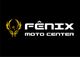 Logotipo Fênix Moto Center com uma fênix amarela estilizada à esquerda. Fundo preto.