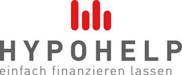 Logo von Hypohelp mit rotem Säulendiagramm und dem Slogan „einfach finanzieren lassen“.