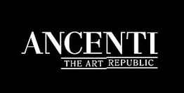 Schwarzer Hintergrund mit weißem Text: "ANCENTI THE ART REPUBLIC" in Großbuchstaben.