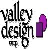 Valley Design Corp logo with stylized text and purple geometric shapes.