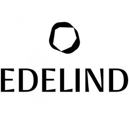 Logo mit stilisiertem Sechseck über dem Schriftzug "EDELIND" in schwarzer Schrift auf weißem Grund.