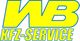 Gelbes Logo mit blauer Umrandung, Text: "WB KFZ-Service".