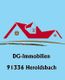 Logo von DG-Immobilien mit rotem Hausdach-Motiv und Text "91336 Heroldsbach" auf blauem Hintergrund.