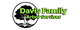 "Davis Family Arbor Services logo with green text on a black background."
