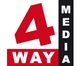 Logo mit roter Zahl 4 und "WAY" auf weißem Hintergrund, "MEDIA" vertikal in Schwarz.