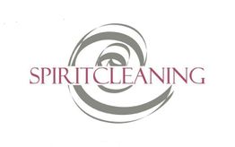 Logo mit Spiralform und Schriftzug "SPIRITCLEANING" in Rot.