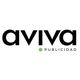 Logo de Aviva Publicidad con texto negro y un punto verde.