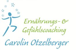 Logo: Stilisiertes Männchen, Text "Ernährungs- & Gefühlscoaching Carolin Otzelberger".