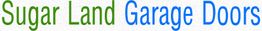 "Sugar Land Garage Doors" text in green and blue.