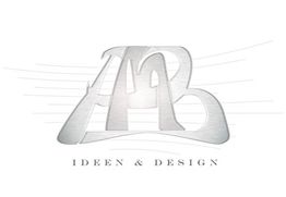 Logo mit Buchstaben "AB", darunter Text "Ideen & Design" auf weißem Hintergrund.