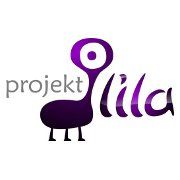 Logo mit Text "projekt lila" und lila stilisiertem Tier.