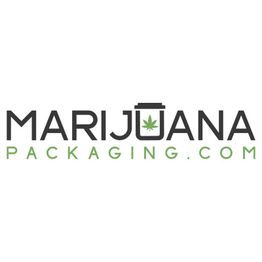 Text logo: "Marijuana Packaging" with a cannabis leaf in the letter "J".
