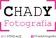 Texto "Chady Fotografia", com contatos de WhatsApp e Facebook.