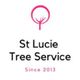 St. Lucie Tree Service logo, pink tree icon above text "Since 2013."