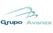 Logo de Grupo Avanza con diseño abstracto en verde y azul sobre fondo blanco.