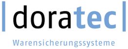 Logo mit dem Text "doratec Warensicherungssysteme" in schwarz und blau.