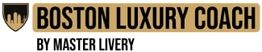 Boston Luxury Coach logo with shield emblem and text: "By Master Livery" in black and gold.