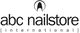 Logo von abc nailstore international mit einem stilisierten Nagelsymbol oben.