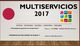 Póster de Multiservicios 2017 con contacto para pintura, fontanería, carpintería y cerrajería.