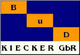 Logo mit den Buchstaben B, u, D in blauen und orangen Quadraten, darunter "KIECKER GbR".
