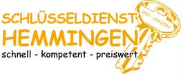 Schlüsseldienst Hemmingen Logo mit Schlüssel, Text: schnell, kompetent, preiswert.