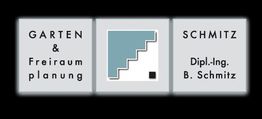 Logo von Garten & Freiraumplanung Schmitz mit stilisierter Treppe und Text.