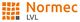 Logo von Normec LVL, orange Kacheln und Schrift auf weißem Hintergrund.