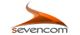 Logo mit orange-schwarzem Design und dem Schriftzug "sevencom".