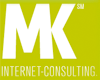 Grünes Logo mit weißem Text: "MK Internet-Consulting".