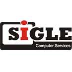 Logo mit der Aufschrift "SIGLE Computer Services" in Schwarz und Rot.