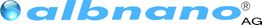 Logo von "albnano AG" mit blauem Schriftzug und rundem Symbol links.