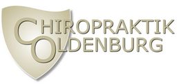 Logo mit Schriftzug "Chiropraktik Oldenburg" in einem beigen Schild.